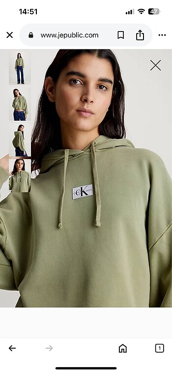 Calvin Klein Calvin klein haki kadın sweatshirt