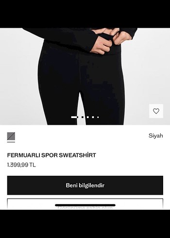 MANGO Uzun Kollu elden geçirmeli Siyah Fermuarlı Spor Üst - Görsel 4