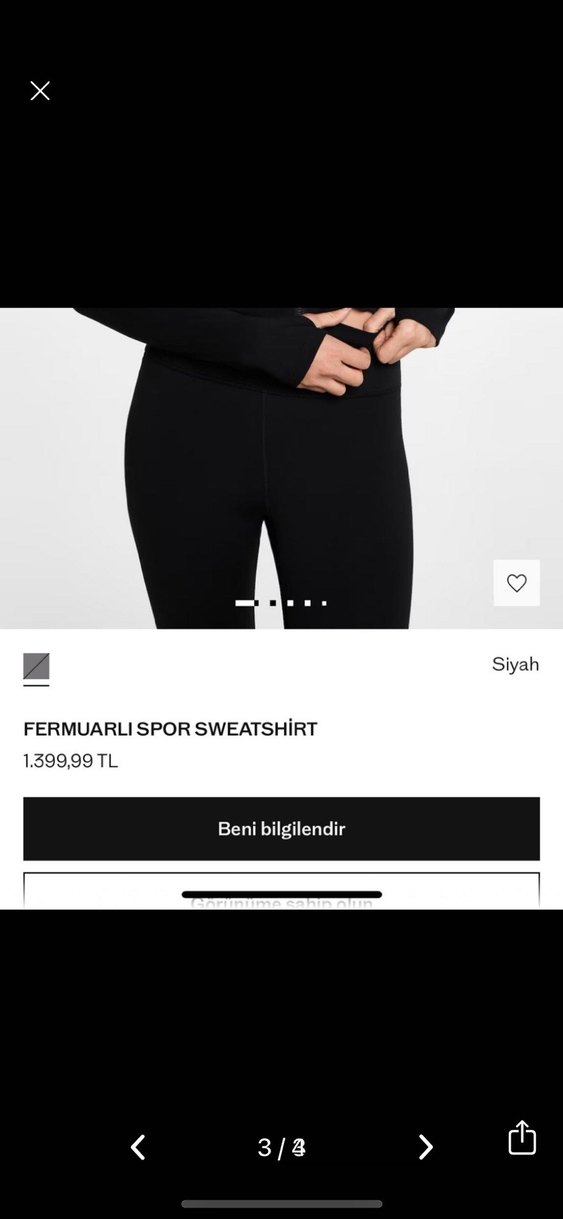 MANGO Uzun Kollu elden geçirmeli Siyah Fermuarlı Spor Üst - Görsel 4