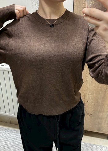 h&m Kahverengi Kadın Triko Bisiklet Yaka Kazak - Görsel 3