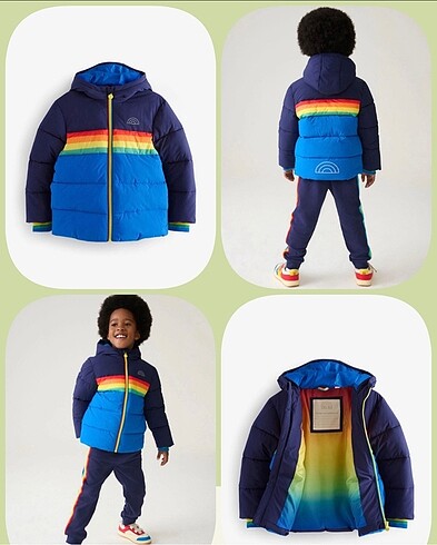 5 Yaş Beden Little Bird 5-6 yaş Rainbow şişme mont