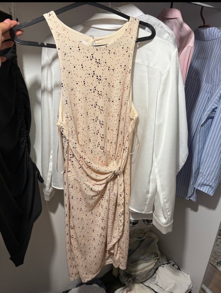 Dantel Detaylı Bej Midi Kadın Elbise - Görsel 2