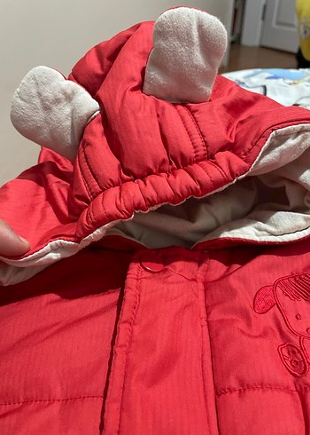 Kız Bebek Kırmızı Fermuarlı Kar Tulumu - Görsel 2