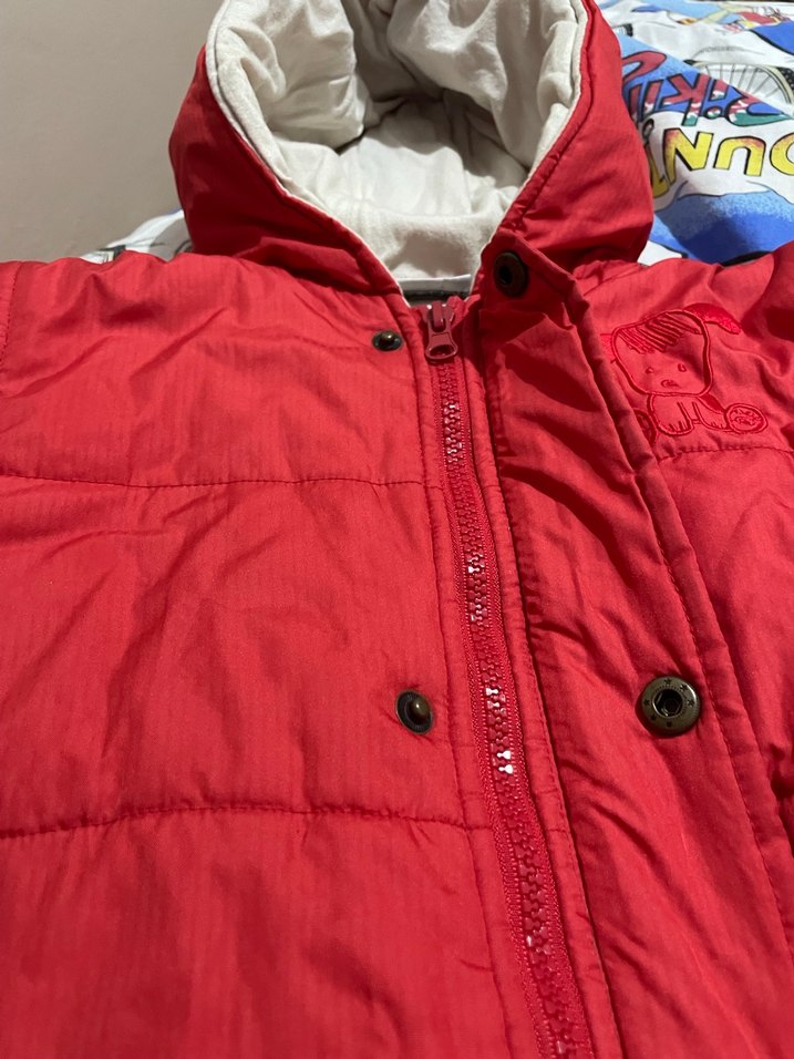 Kız Bebek Kırmızı Fermuarlı Kar Tulumu - Görsel 5