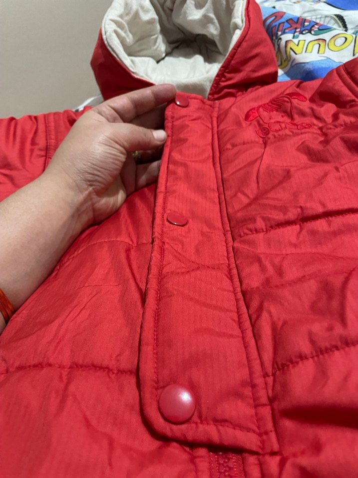 Kız Bebek Kırmızı Fermuarlı Kar Tulumu - Görsel 4