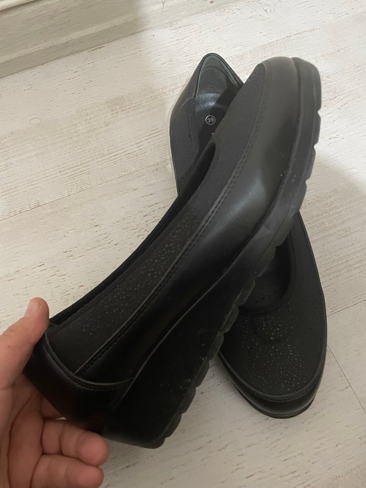 Siyah Dolgu Topuklu Kadın Babet - Görsel 3