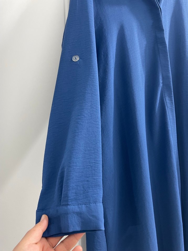 Uzun Kollu Mavi Kadın tunik - Görsel 2
