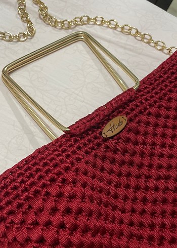 Bordo Örgü Kadın Çanta - Görsel 4
