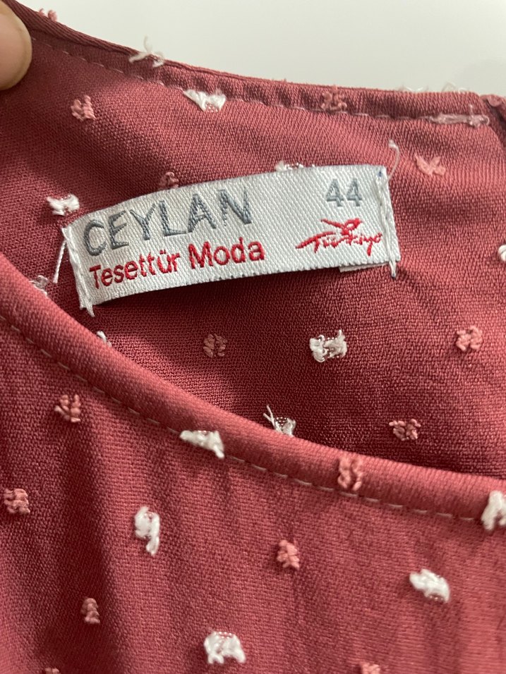 Bordo Puantiyeli Uzun Bohem Elbise - Görsel 3