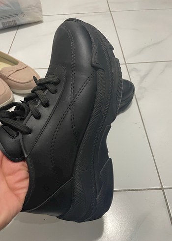 Siyah Platform Topuklu Kadın Spor Ayakkabı - Görsel 2