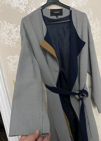 Gri Uzun Salaş Kadın Kaban - Görsel 3