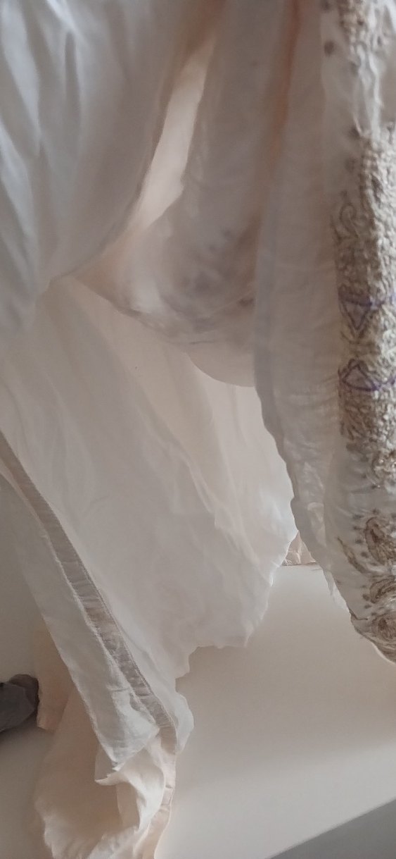 Nakışlı Beyaz Bohem midi Elbise - Görsel 4