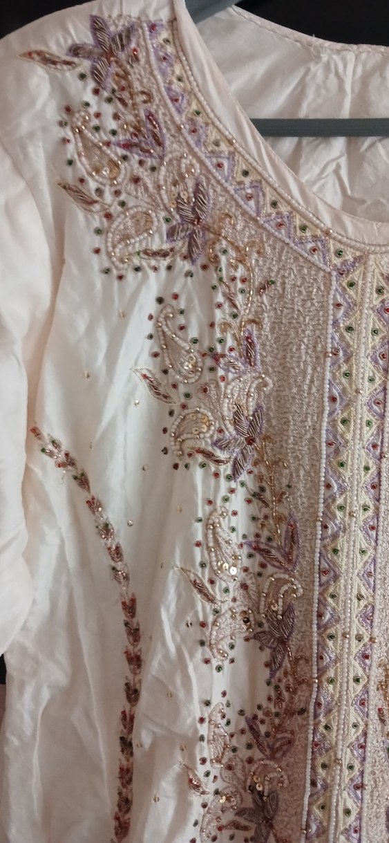 Nakışlı Beyaz Bohem midi Elbise - Görsel 2