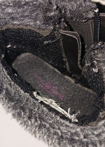 Kız Çocuk Gri Yılan Desenli Kürklü Bot - Görsel 4