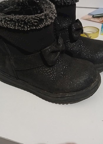 Kız Çocuk Gri Yılan Desenli Kürklü Bot - Görsel 2