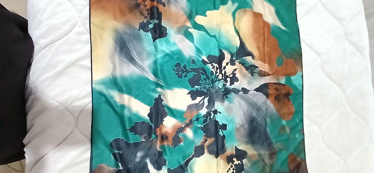 Kadın Çok Renkli İpek Görünümlü Bohem Fular karaca eşarp - Görsel 2