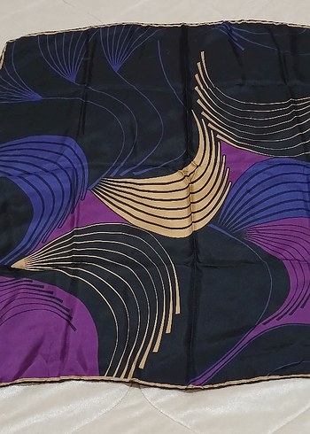 Mor Vintage İpek Görünümlü Kadın Fular eşarp - Görsel 2