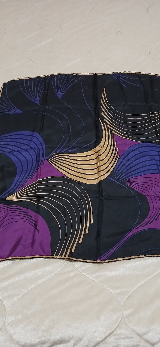 Mor Vintage İpek Görünümlü Kadın Fular eşarp - Görsel 2