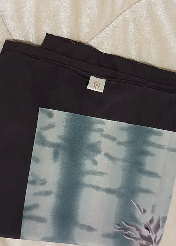 Gri krep Dokulu Drapeli Kadın Fular eşarp büyük boy - Görsel 3