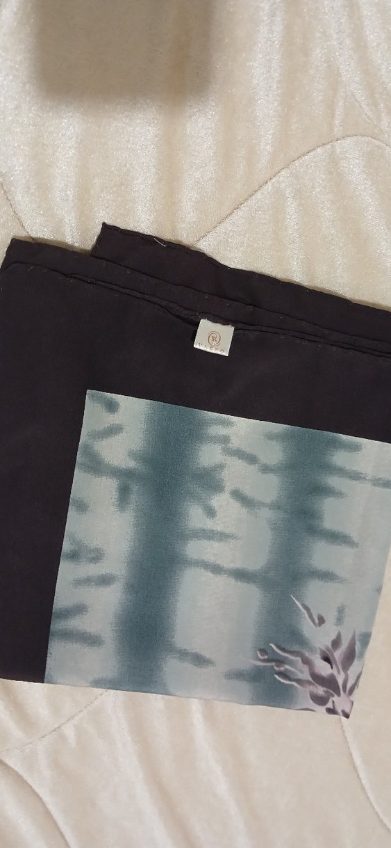 Gri krep Dokulu Drapeli Kadın Fular eşarp büyük boy - Görsel 3