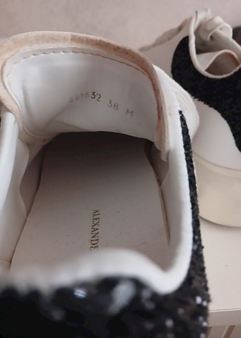 Beyaz Parlak yüksek Topuklu Kadın Sneaker orijinal  kodlu ürün - Görsel 5