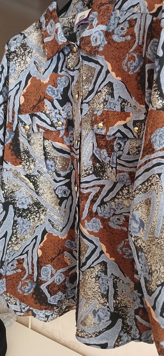 Düğmeli Bohem Uzun Kollu Kadın vintage Gömlek - Görsel 2