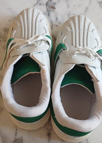 Dior Yeşil Detaylı Beyaz Kadın Spor Ayakkabı