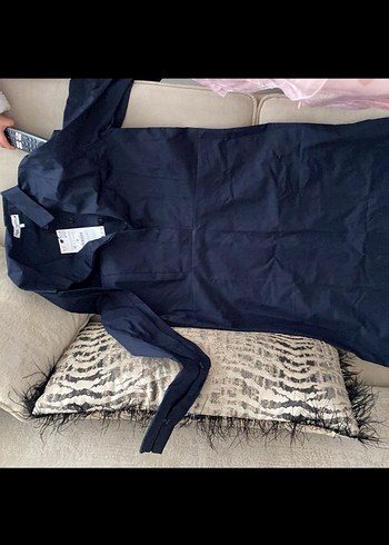 Düğmeli Siyah Uzun Kollu Kadın Elbise - Görsel 6