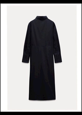 Düğmeli Siyah Uzun Kollu Kadın Elbise - Görsel 3