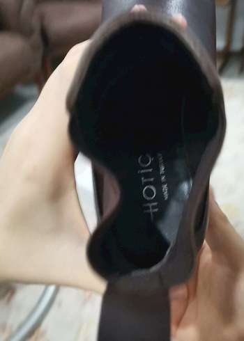 Kahverengi Deri Kadın Botlar, Tokalı, Topuklu - Görsel 5