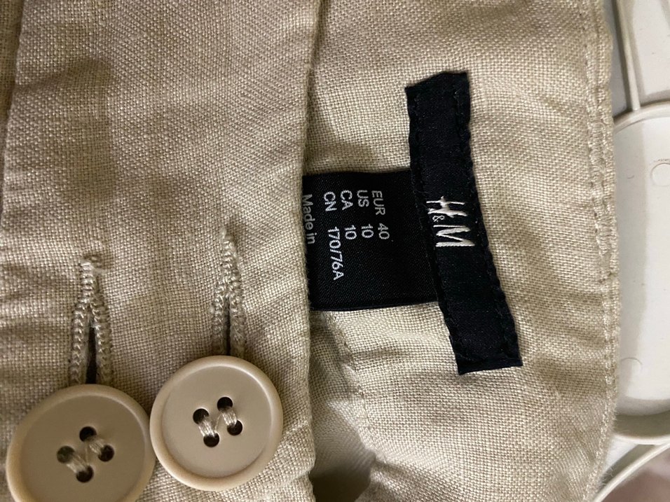 HM Bej Kadın Keten Midi Bol Pantolon - Görsel 2