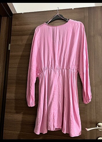 Zara ZARA PEMBE MINI SATEN ELBISE