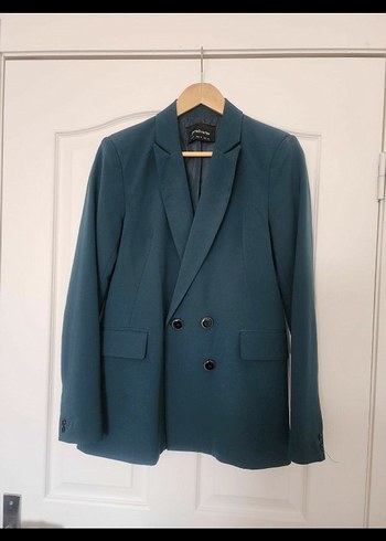 Stradivarius Zümrüt yesili Kadın Midi Blazer Ceket