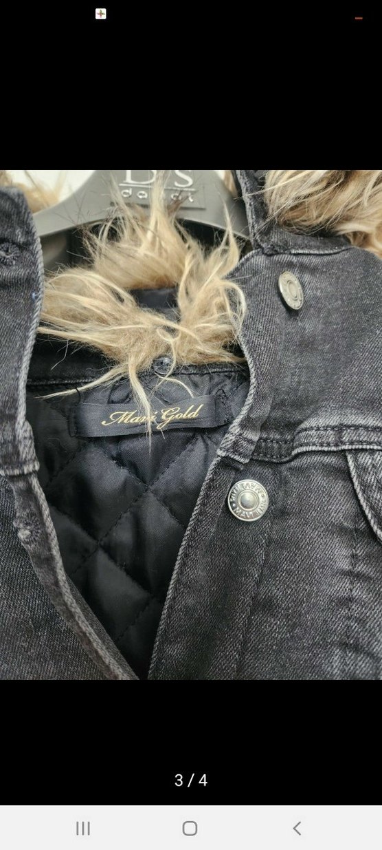 Kürklü Gri Denim Ceket - Görsel 3