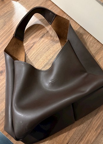 Kahverengi Deri Kadın Çanta - Görsel 2