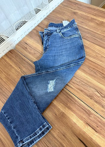 Kadın Mavi Denim Normal Paça Kot Pantolon - Görsel 2
