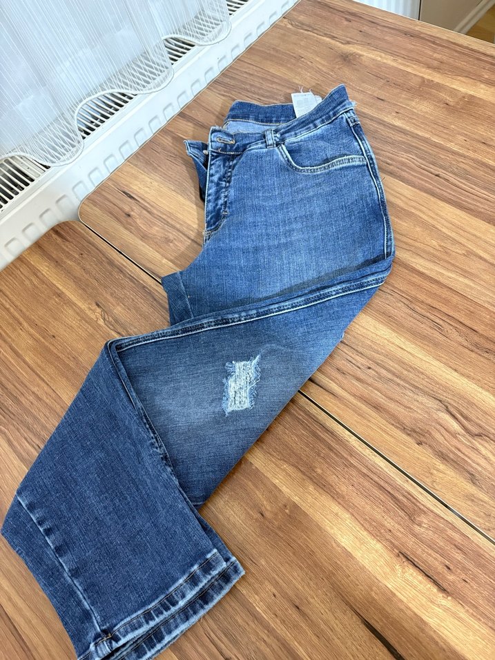 Kadın Mavi Denim Normal Paça Kot Pantolon - Görsel 2