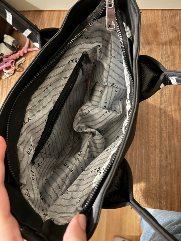 Sokak Stili Siyah Baskılı Kadın Çanta - Görsel 2