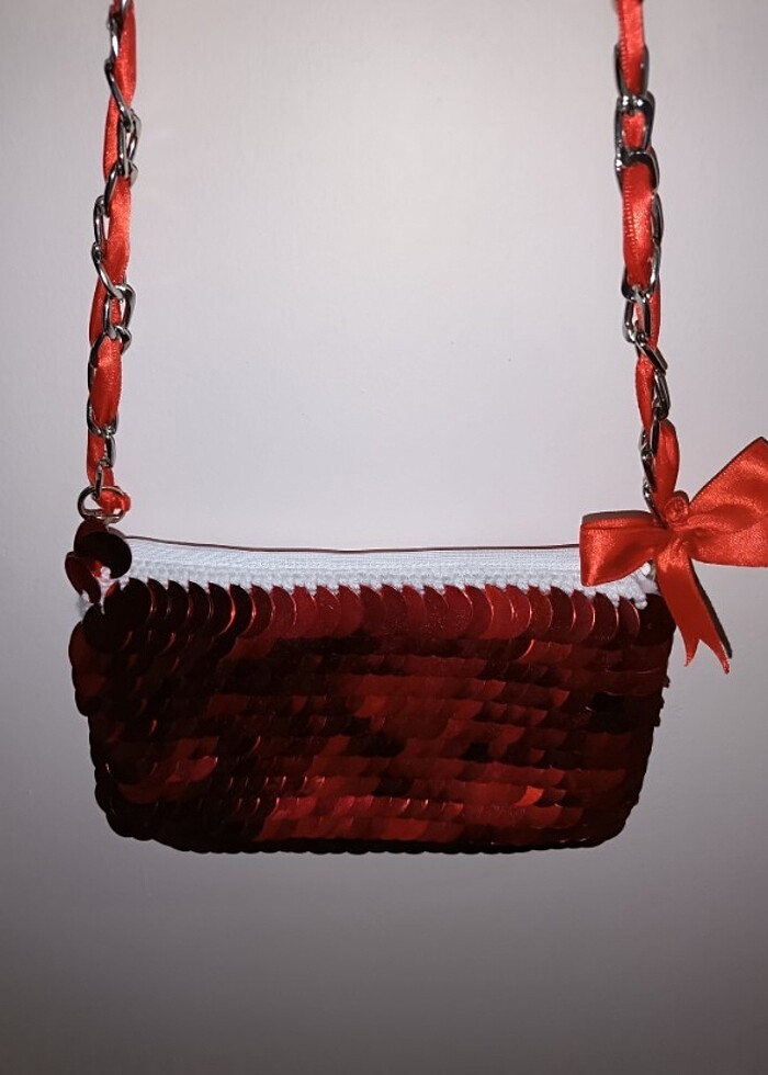 Pullu El yapımı çanta - Görsel 3