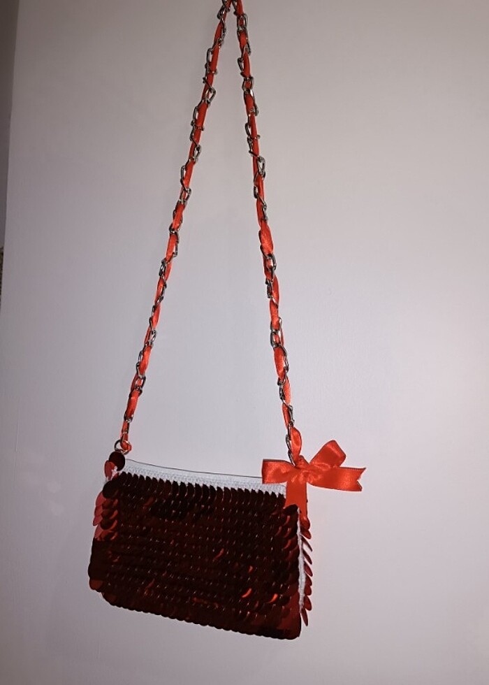 Pullu El yapımı çanta - Görsel 5