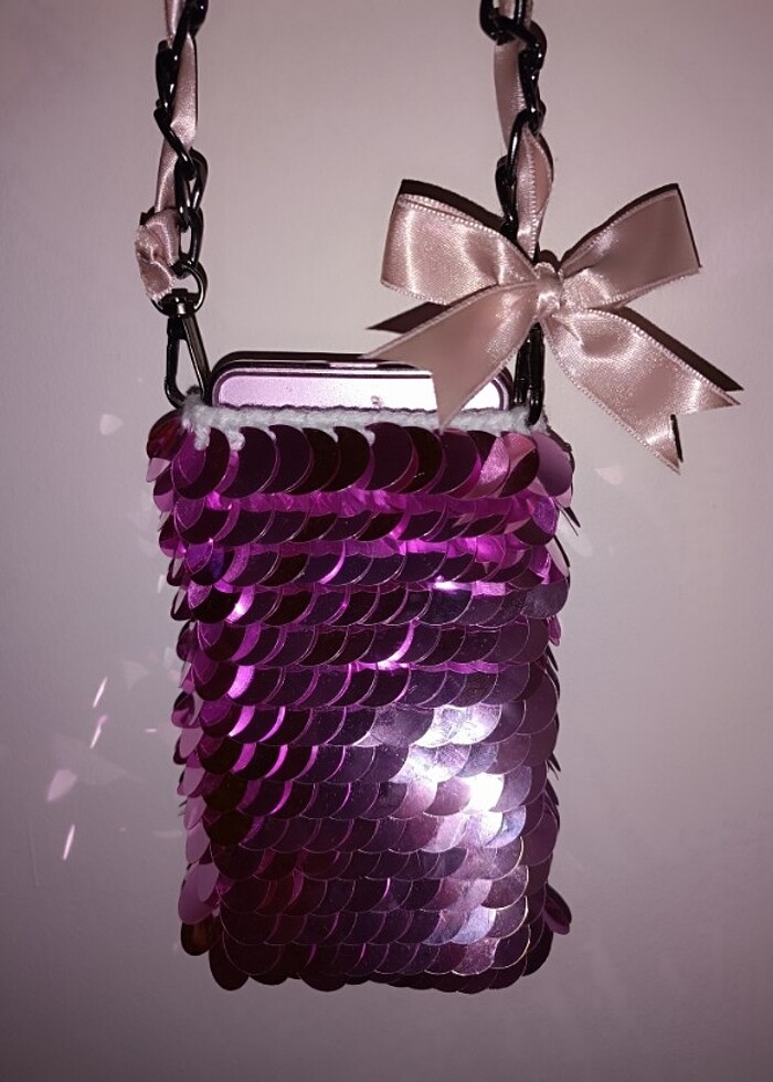 Pullu el yapımı telefonluk - Görsel 4