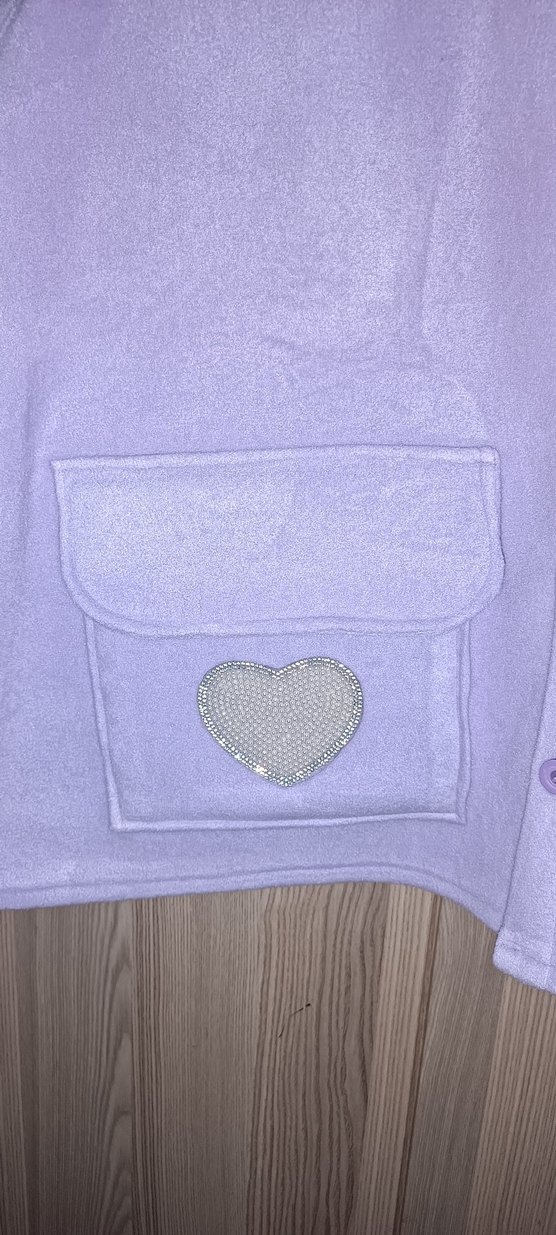 lila polar düğmeli Kadın yelek - Görsel 3