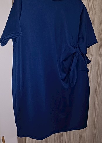 Lacivert Kısa Kollu Hamile Tunik - Görsel 2