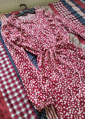 Bordo Bohem Uzun Kollu Hamile Bluzu