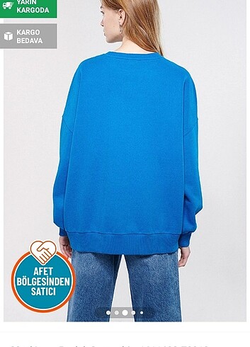 m Beden mavi Renk Orjinal mavi sweatshirt