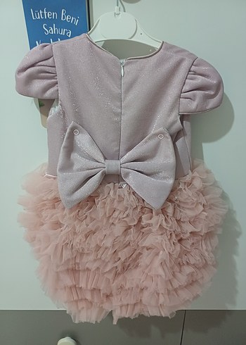 Kız Çocuk Pudra Renk Fırfırlı Elbise - Görsel 2