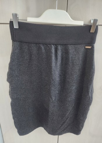 Gri diz boyu Kalem Etek - Görsel 5