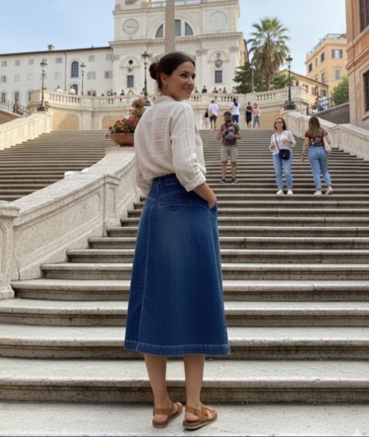 KadınMidi Denim Etek - Görsel 2