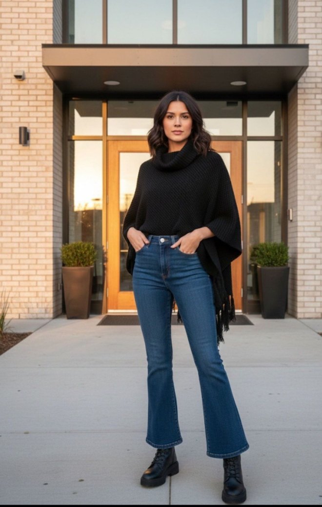 Püsküllü Siyah
 Panço - Görsel 2