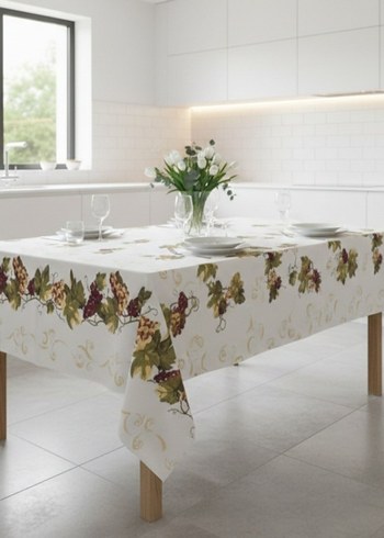 BaskFransız provencia  Modern Klasik krem rengi Masa Örtüsü - Görsel 2